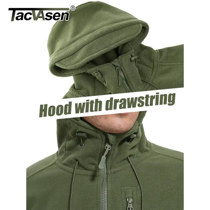 TACVASEN automne hiver hommes à capuche polaire veste pleine fermeture éclair doux chaud coupe-vent 