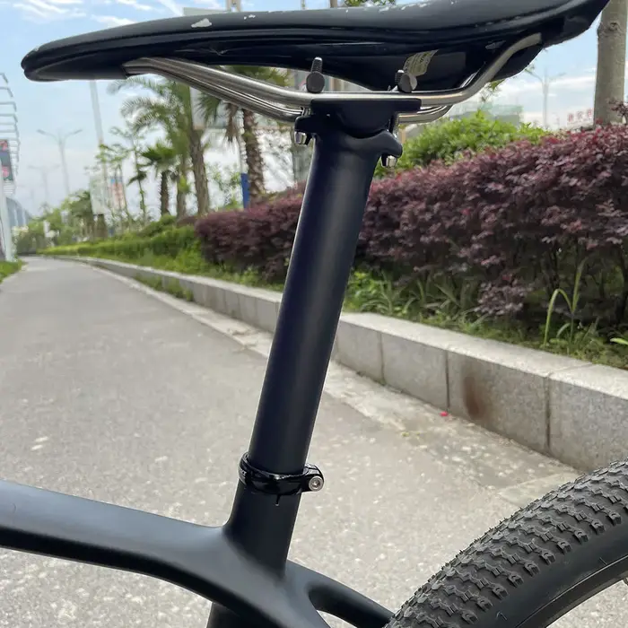 ELITA ONE Tige de Selle en Carbone 27.2/30.9/31.6mm VTT/Vélo de Route, Vis en Titane, Légère 130g