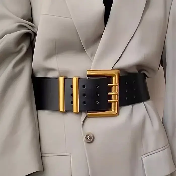 Marques de luxe haut de gamme, ceinture en cuir élégante pour femmes, large ceinture pour femmes, co
