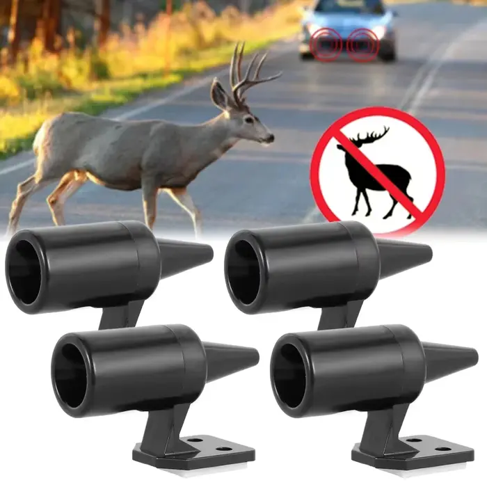Répulsif ultrasonique cerf pour voiture - Alarme de sécurité routière avec sifflet à vent