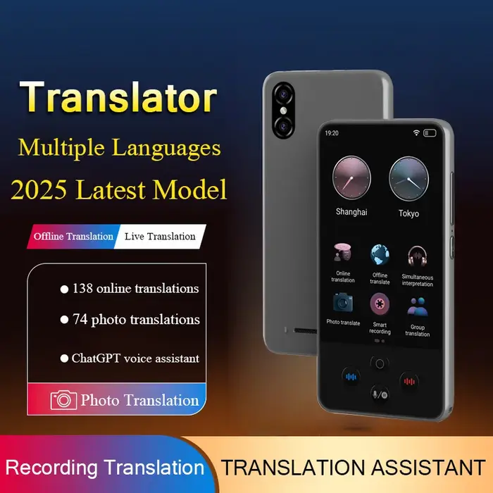 Traducteur IA temps réel avec ChatGPT - Appareil traduction 138 langues pour voyages et réunions