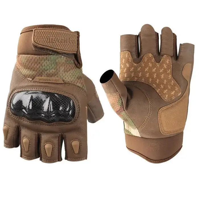 Gants tactiques mi-doigts Military Enthusiast : protection coque dure anti-chute pour sports extrêmes