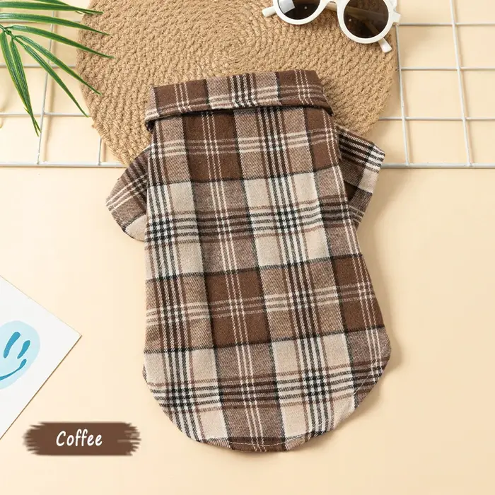 Chemise à carreaux pour chien, vêtements pour petits chiens, chats, garçon et fille, chaton, T-Shirt