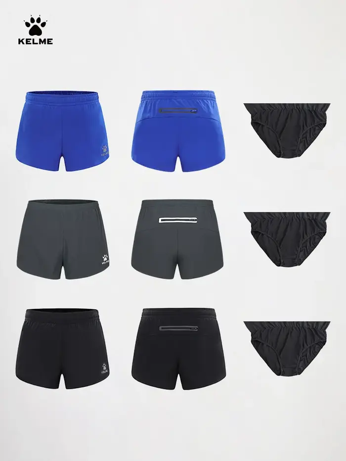 Kelme-Short d'entraînement tissé pour homme, respirant, marathon, fitness, athlétisme, course à pied