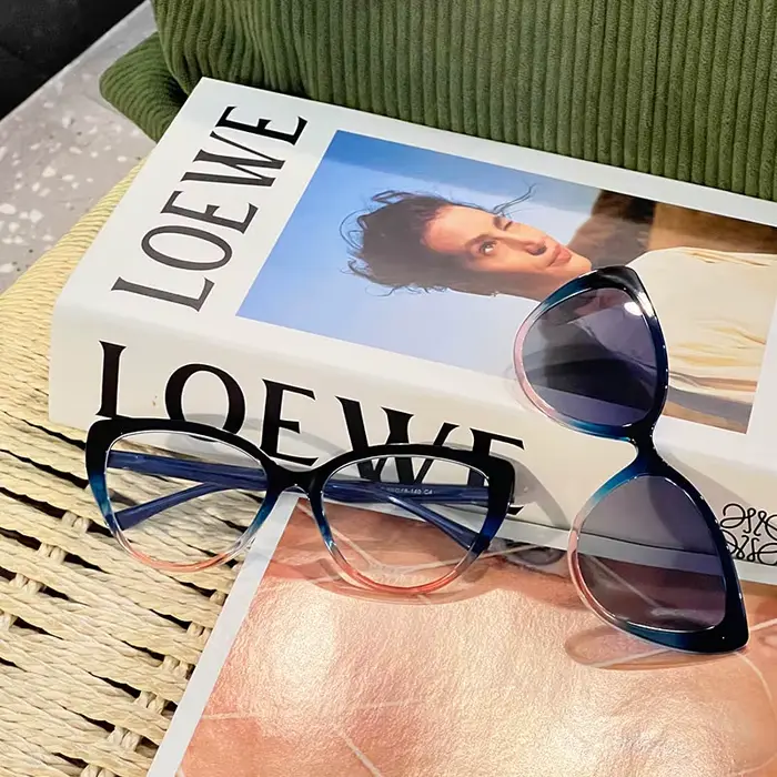 Ceofy acétate hommes femmes mode myopie lunettes cadre rétro polarisé soleil pince aimant optique lu