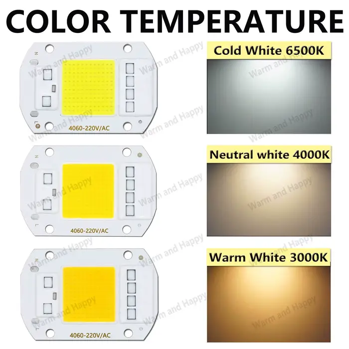 Puces IC intelligentes pour budgétaire LED, 10 pièces, 50W, AC 220V, pas besoin de pilote, COB, perl