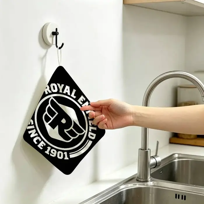 Serviette en coton polyester doux avec logo R-ROYALS E-ENFIELDS, chiffon de nettoyage pour les mains