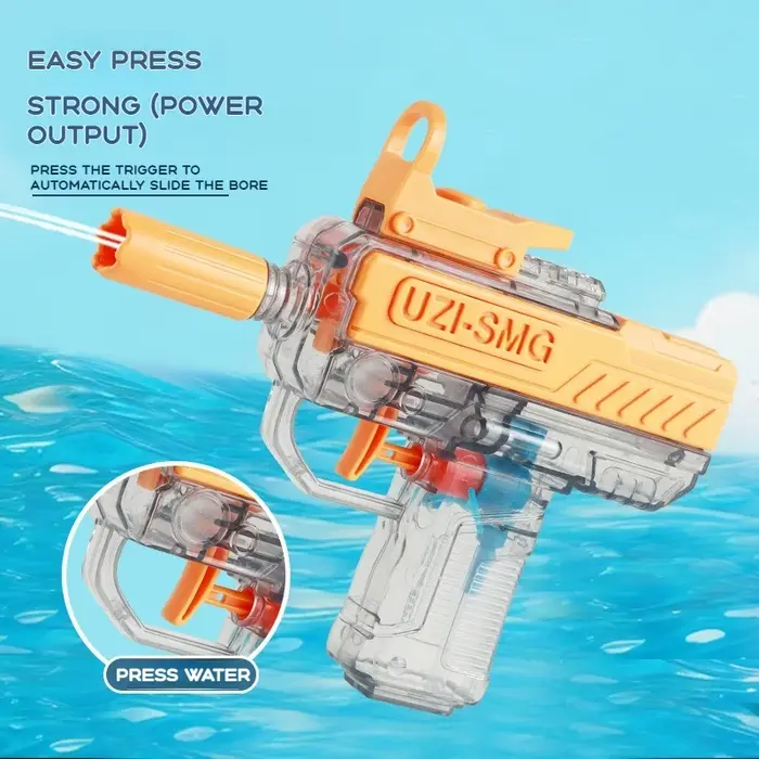 Pistolet à eau UZI d'été, pistolet non électrique, haute pression, tir entièrement automatique, joue