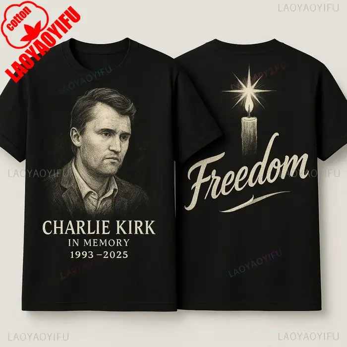 Charlie Kirk liberté mémorial t-shirt Harajuku graphique t-shirts hommes vêtements 2025-9-10 PRAY. P