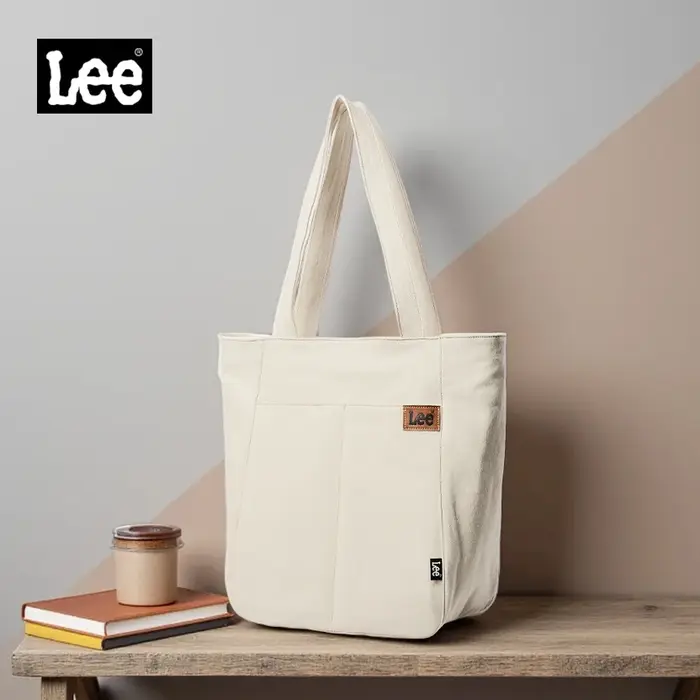 LEE Denim bleu femmes casual grande capacité sac fourre-tout jean Beige dames travail épaule école é