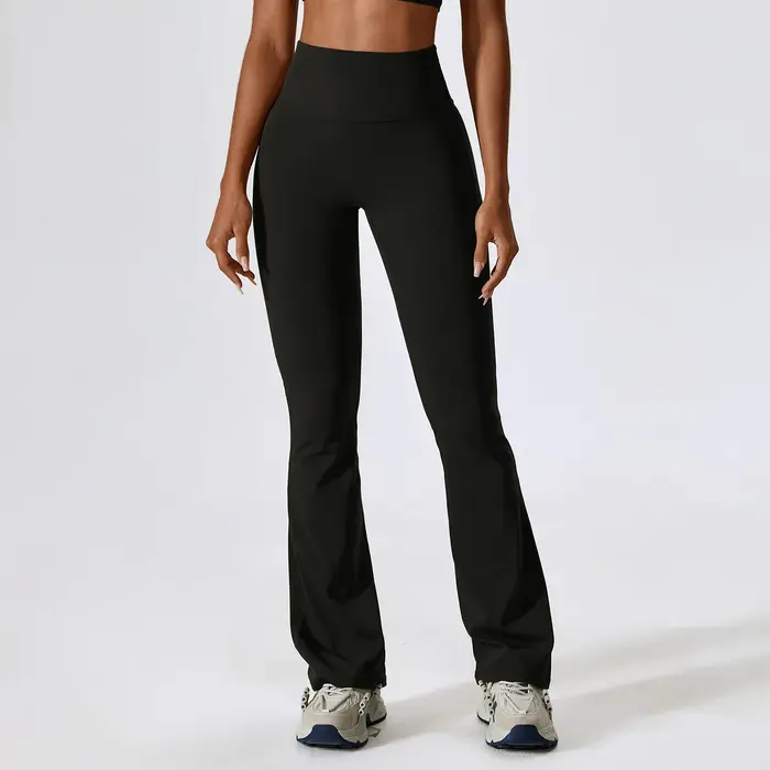 Pantalon large pour femme, leggings de yoga, collants taille haute, pantalon évasé décontracté, pant