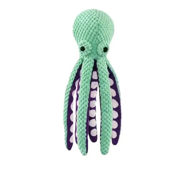 Jouet interactif en peluche poulpe pour chien, sonore, anti-déchirure, pour la dentition et le diver