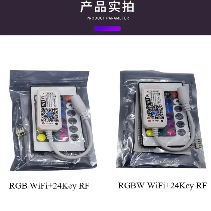 Contrôleur intelligent WIFI RGB RGBW, application Android IOS, maison magique RF 24 touches, contrôl