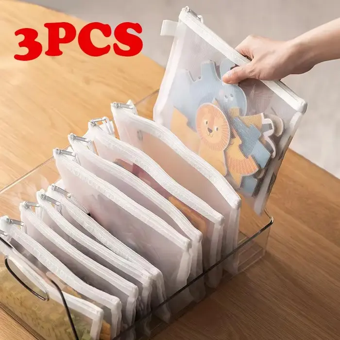 Sac de rangement pour jouets, 3 pièces, 1 pièce, bloc de construction, puzzle, sous-paquet, sac pour