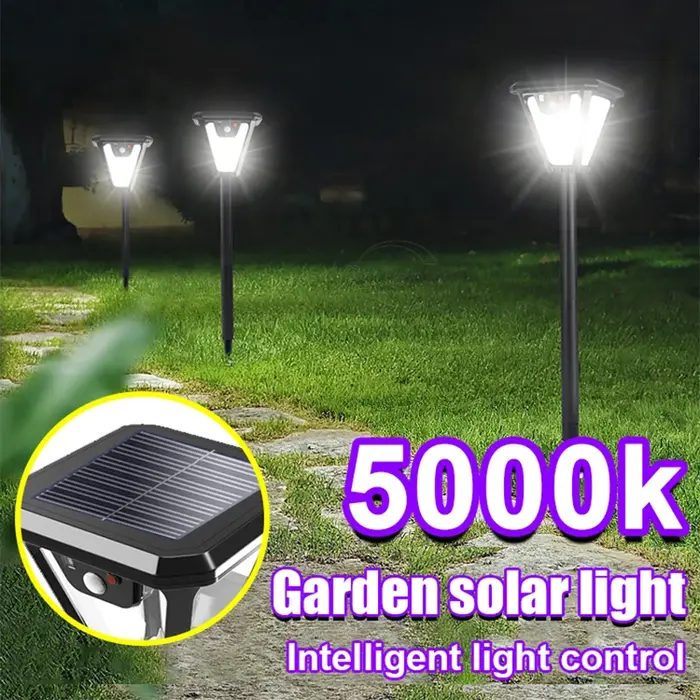 5000K voie solaire jardin décor lumières en plein air avec capteur de mouvement IP65 étanche lampe s