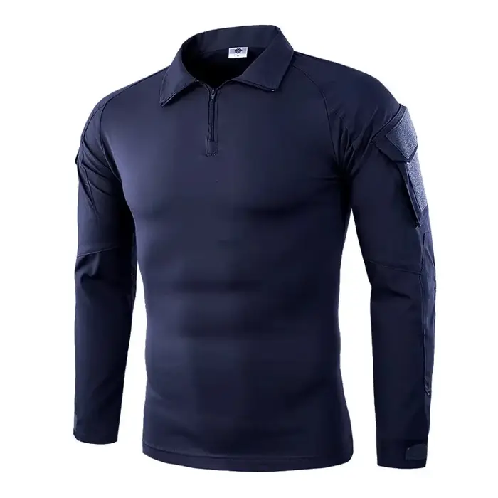 Chemise de Combat à manches longues pour hommes, chemises tactiques en coton Ripstop avec fermeture 