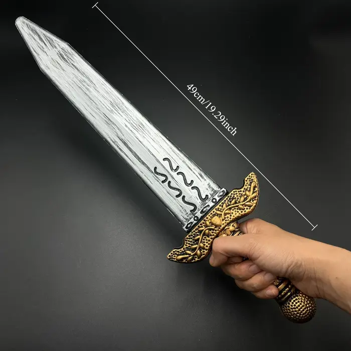Épée viking romaine de 49 cm en plastique écologique pour Halloween, accessoires de performance, arm