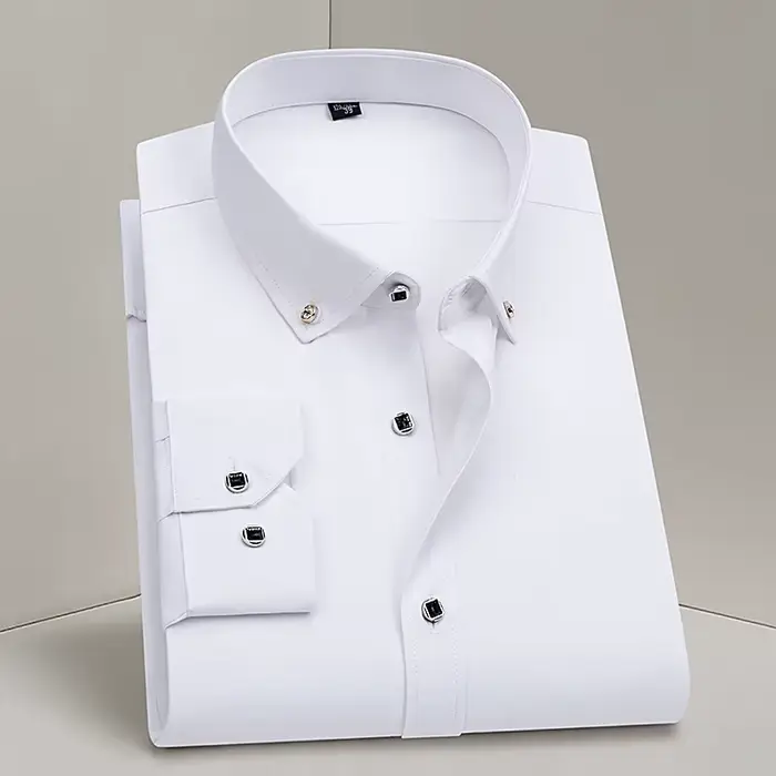 Offre spéciale hommes d'affaires robe chemise formelle mode mince classique basique diamant bouton à