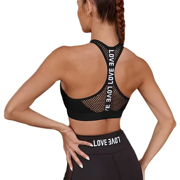 Femmes Sport soutien-gorge Fitness lettres Yoga soutien-gorge tasse course Yoga gymnase Fitness haut