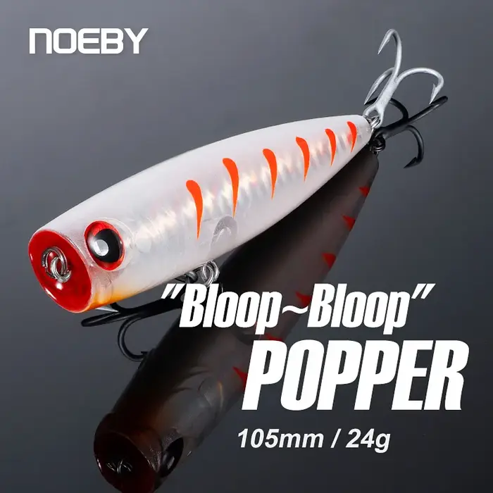 Noeby 105mm 24g Topwater Popper leurres de pêche Wobblers longue coulée appâts durs artificiels eau 