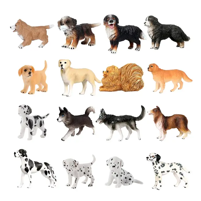Figurines d'animaux UTOMY en PVC pour collection et décoration intérieure - Chiens divers - Idéal pour Noël, anniversaires et cadeaux d'années-bonnes