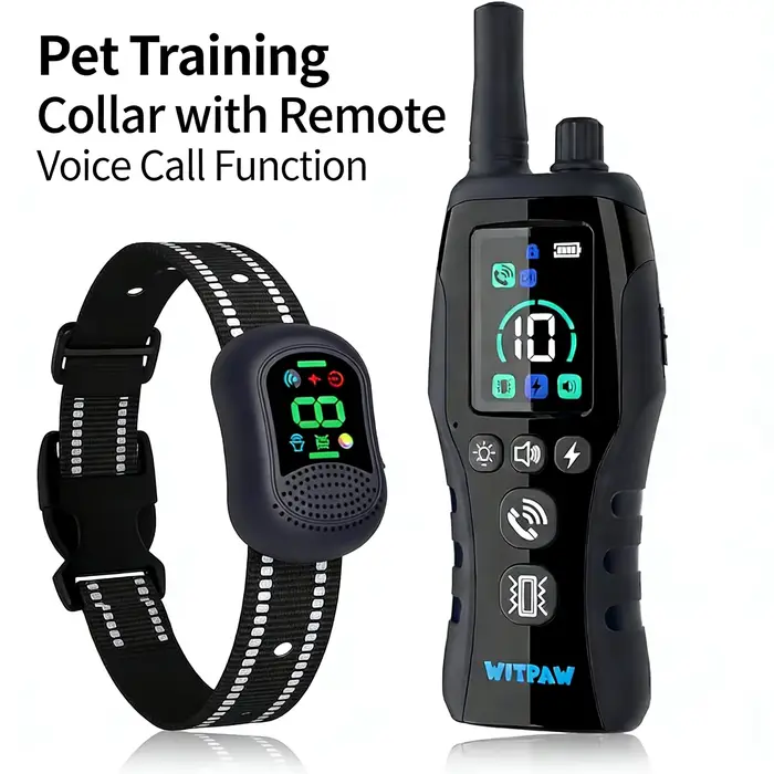 Collier de dressage pour chien avec télécommande, 4900 pieds de portée, 0-10 niveaux de sécurité, ét