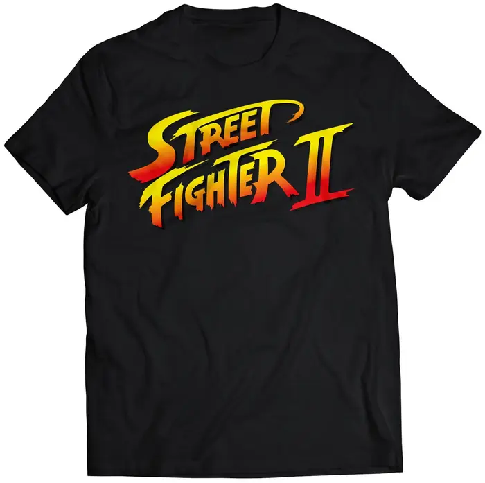 T-Shirt avec Logo Street Fighter II pour hommes, rétro, jeu d'arcade des années 90, graphique, décon