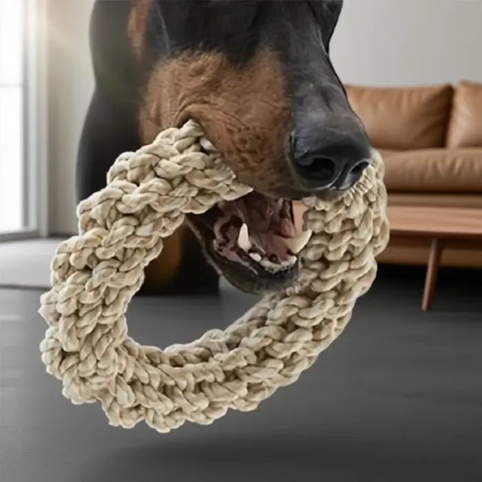 Jouet pour chien avec nœud en corde à mâcher