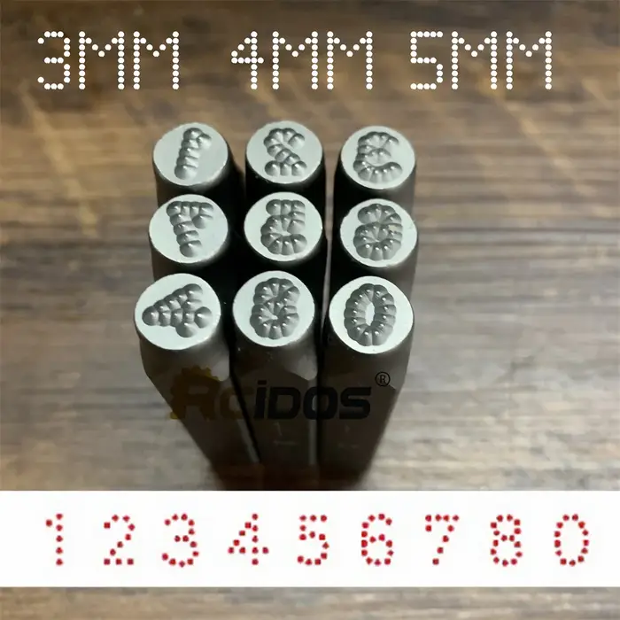 Numéros 3/4/5mm pointillé/retaille moto