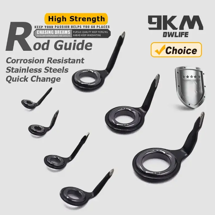 Guides de canne à pêche 5 ~ 10 pièces Kit de réparation de construction de canne 1.5 ~ 6.8mm acier i