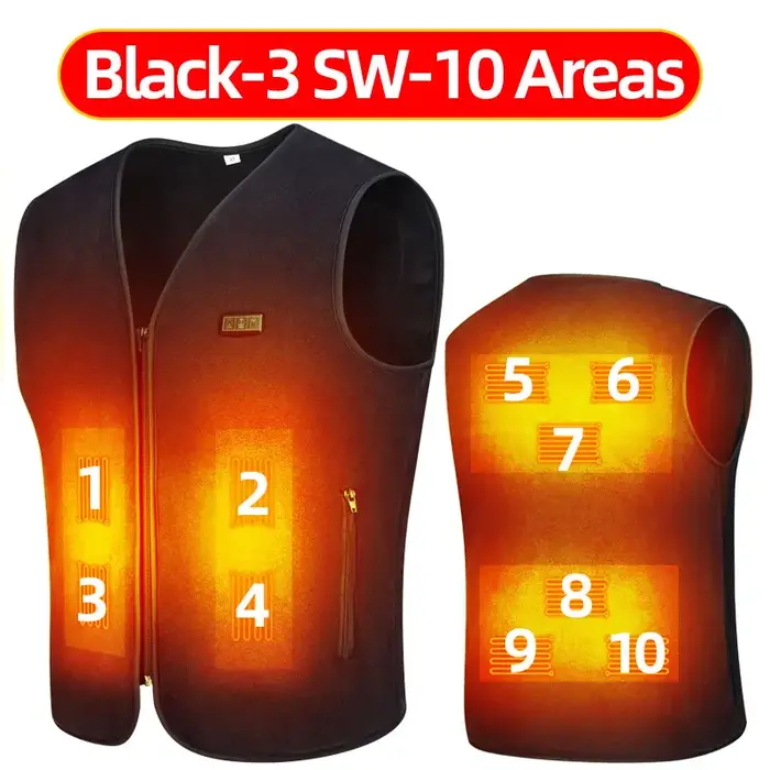 Gilet chauffant en polaire intelligent pour hommes et femmes, gilet électrique auto-chauffant USB, v
