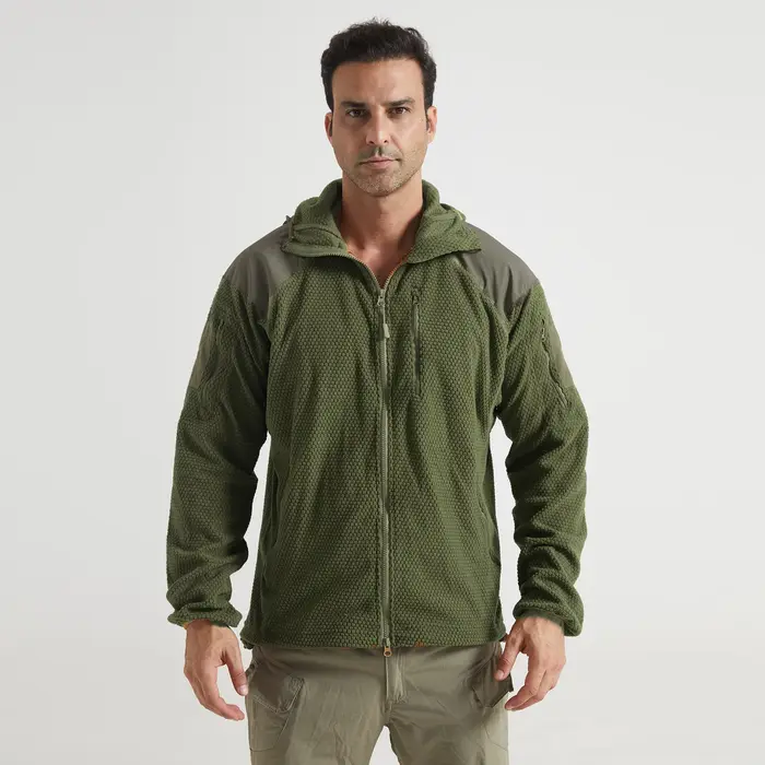 Veste tactique militaire en polaire pour homme, coupe-vent thermique à col montant, manteau de sport