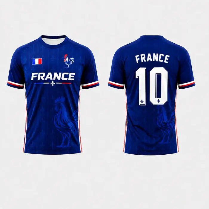 Maillot de Foot France 2026 – T-shirt de Supporter France – Tenue de Match France – Vêtements de Spo