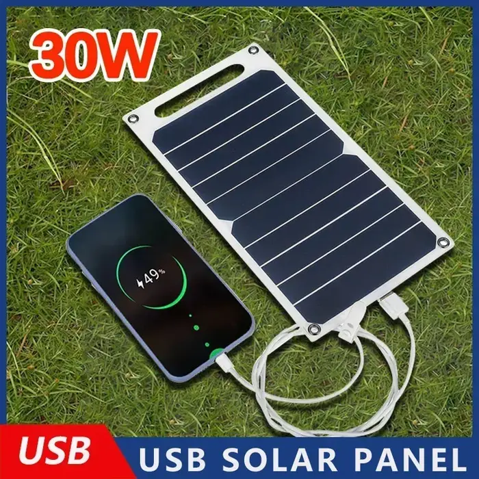 Panneau solaire portable étanche 35W avec sortie USB pour randonnée camping recharge téléphone portable occasions spéciales