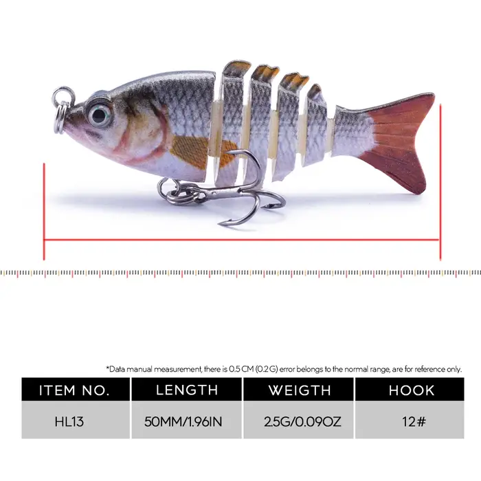 Leurres de pêche articulés multi-joints 5 cm Bionic 2020, crankbaits réalistes, appâts durs pour poi