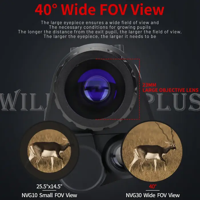 Monoculaire vision nocturne NVG30 casque 40° - Jumelles infrarouges 1080P IP67 chasse large champ