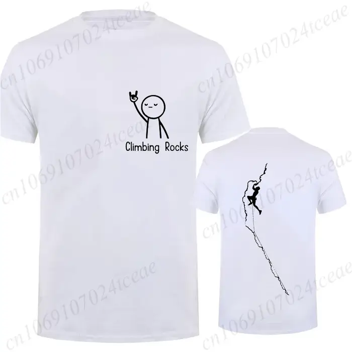 T-Shirt d'escalade de roche pour grimpeurs et amateurs de bouldering homme style décontracté polyester respirant et léger pour grimpeur et randonneur occasions quotidiennes et sportives