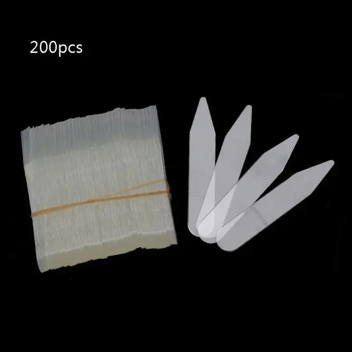 Ensemble de colliers en plastique transparent pour homme, 200 pièces, 55x10mm, pour robe, chemise, c