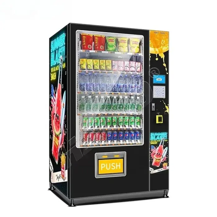 Distributeurs automatiques personnalisés OEM pour boissons, en-cas, hamburgers, pizzas, frites, prot