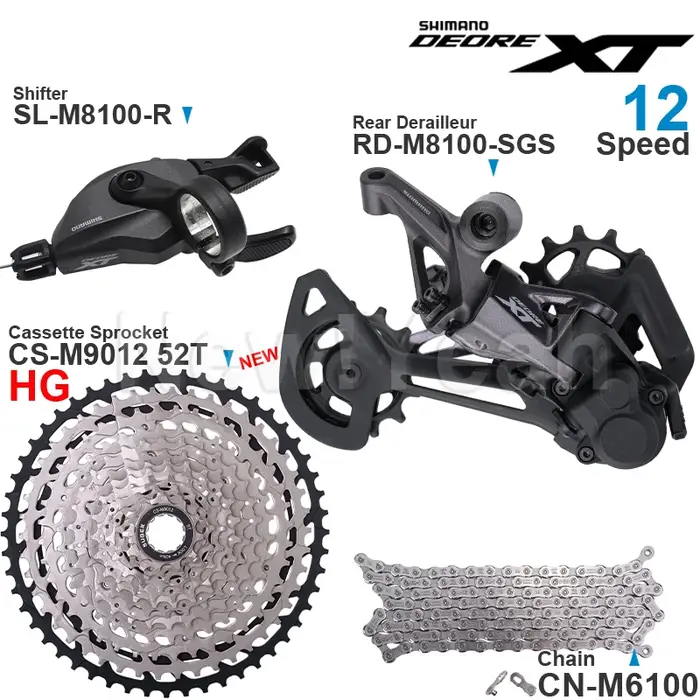 SHIMANO DEORE XT M8100 groupe 12 vitesses avec levier de vitesse dérailleur arrière CN-M6100 chaîne 