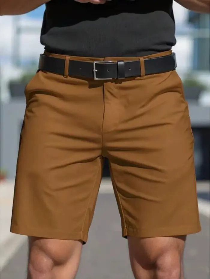 Pantalons courts décontractés pour hommes, couleur unie, Sport d'été, vêtements pour hommes à cinq p