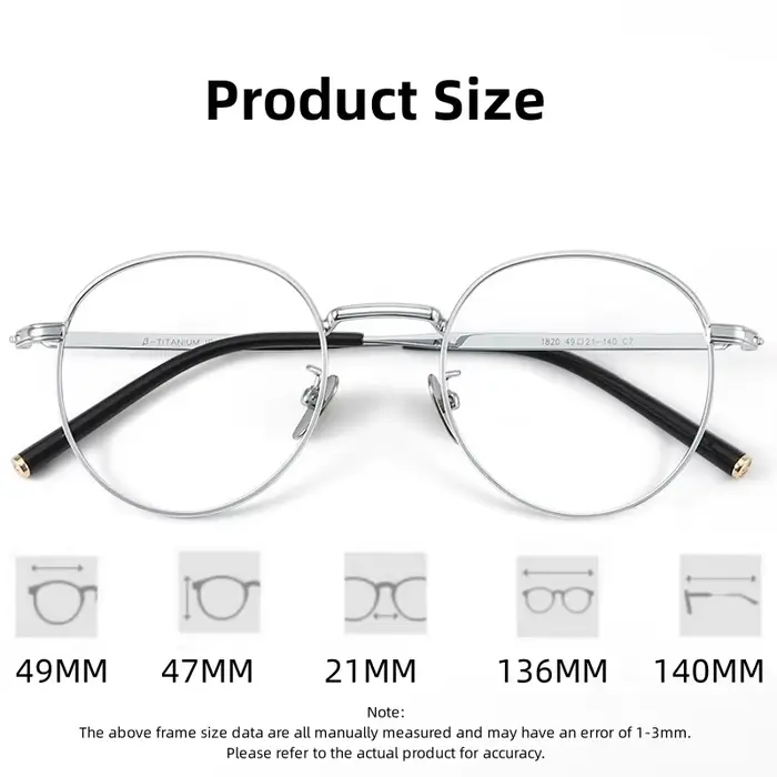 FIRADA lunettes de mode rétro pur titane lunettes rondes confortable optique Prescription lunettes c