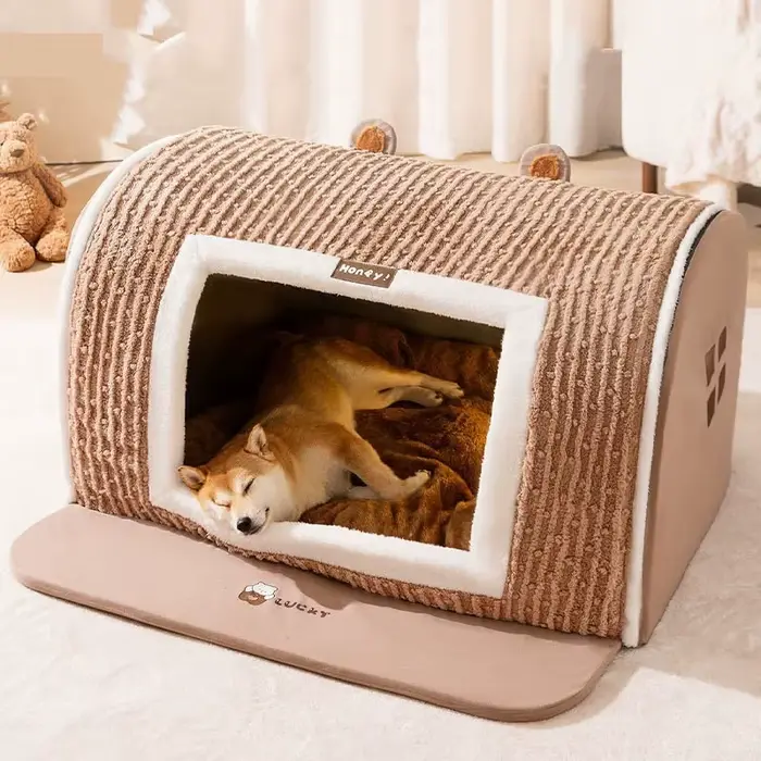 Nichoir d'intérieur doux et confortable pour chien, lit de couchage pour animaux de compagnie avec t