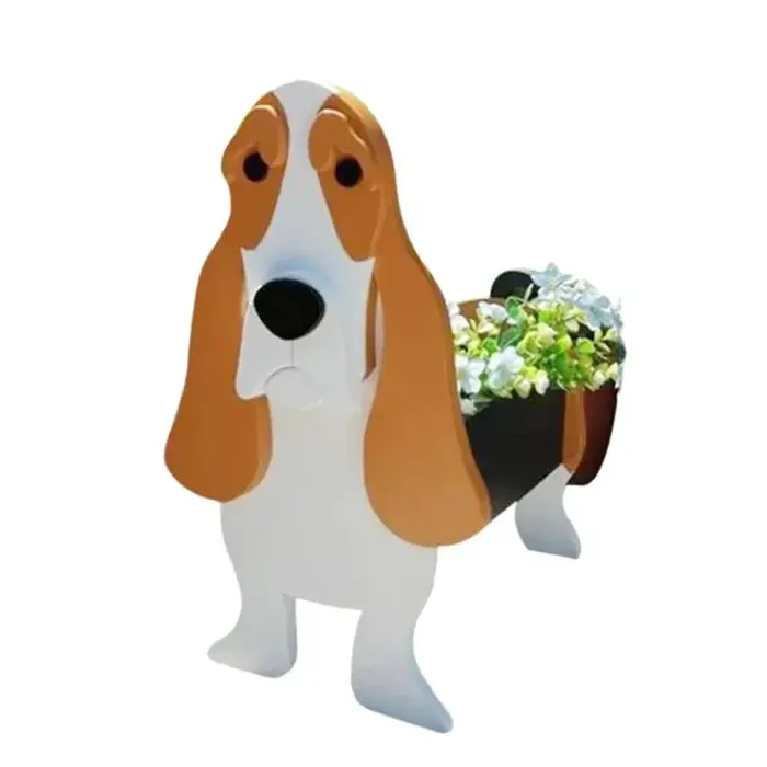 User inière en forme de chien mignon, pot de fleur de jardin, pots de vase en PVC, décor de jardin e