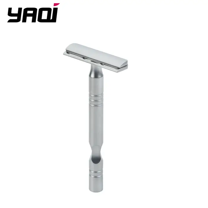 YAQI – rasoir de sécurité pour hommes, couleur Chrome mat, lame AC Excalibur, à un seul bord