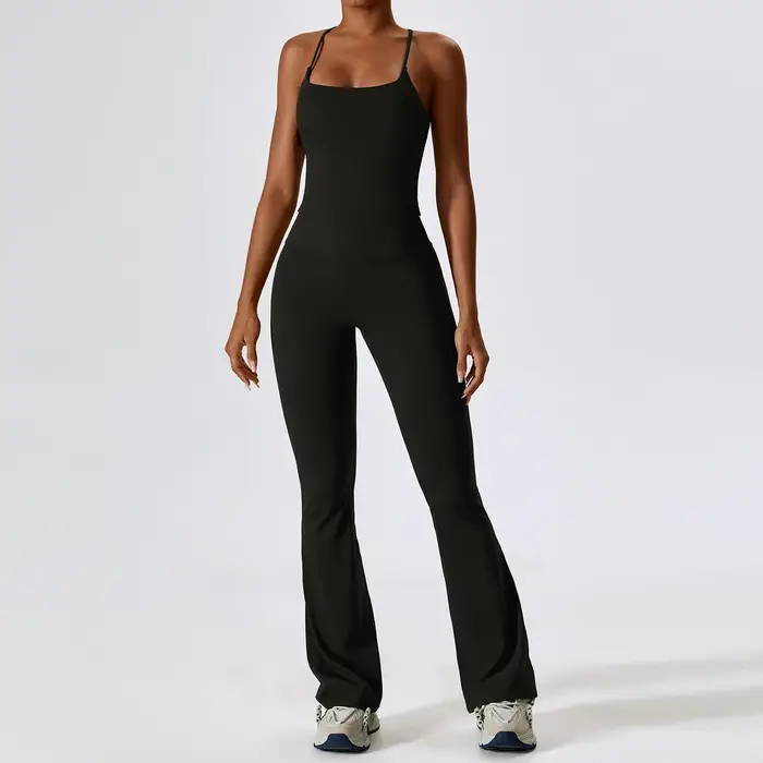 Ensemble de survêtement 2 pièces pour femme : haut court à manches longues et leggings taille haute 