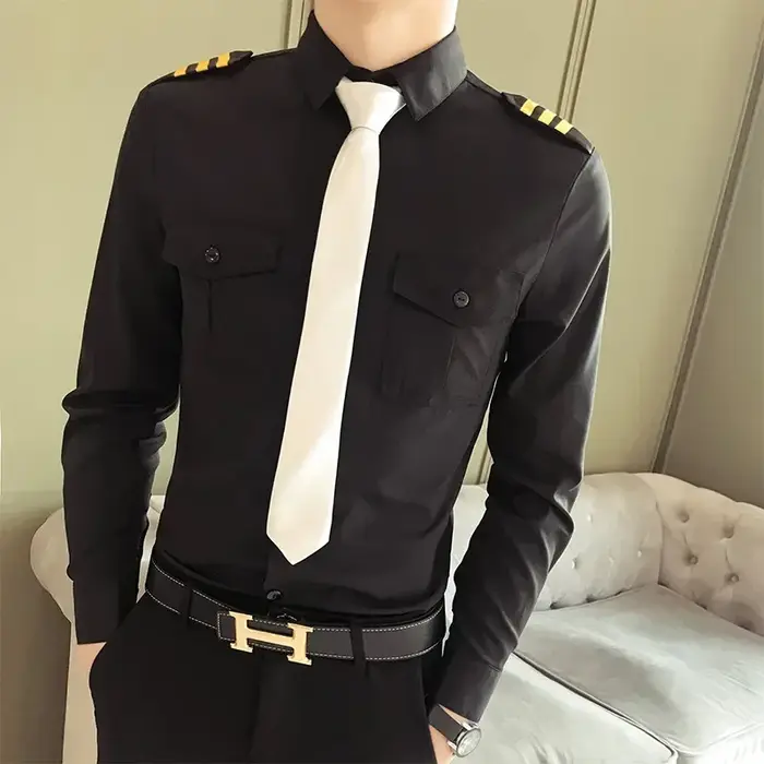 Uniforme de pilote professionnel pour hommes et femmes, chemise identique au uniforme de la marine, 