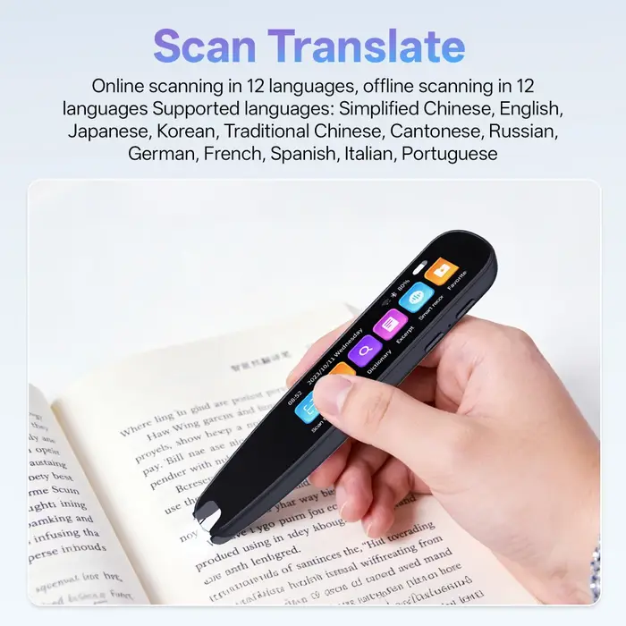 Stylo traducteur IA MSAI S6-AI scan texte 12 langues 134 traduction vocale bibliothèque étudiant