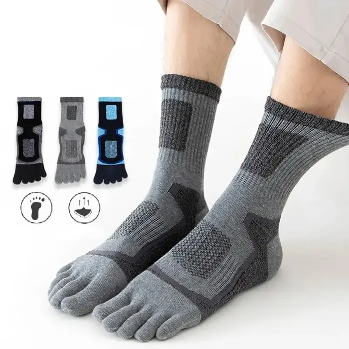 Chaussettes sport cinq doigts épaisses respirantes - Séchage rapide professionnel pour chasse et randonnée