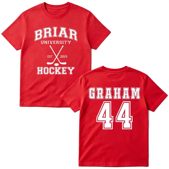 T-shirts de la série télévisée Graham 44 Off Campus, T-shirt de hockey de l'université Briar, vêteme